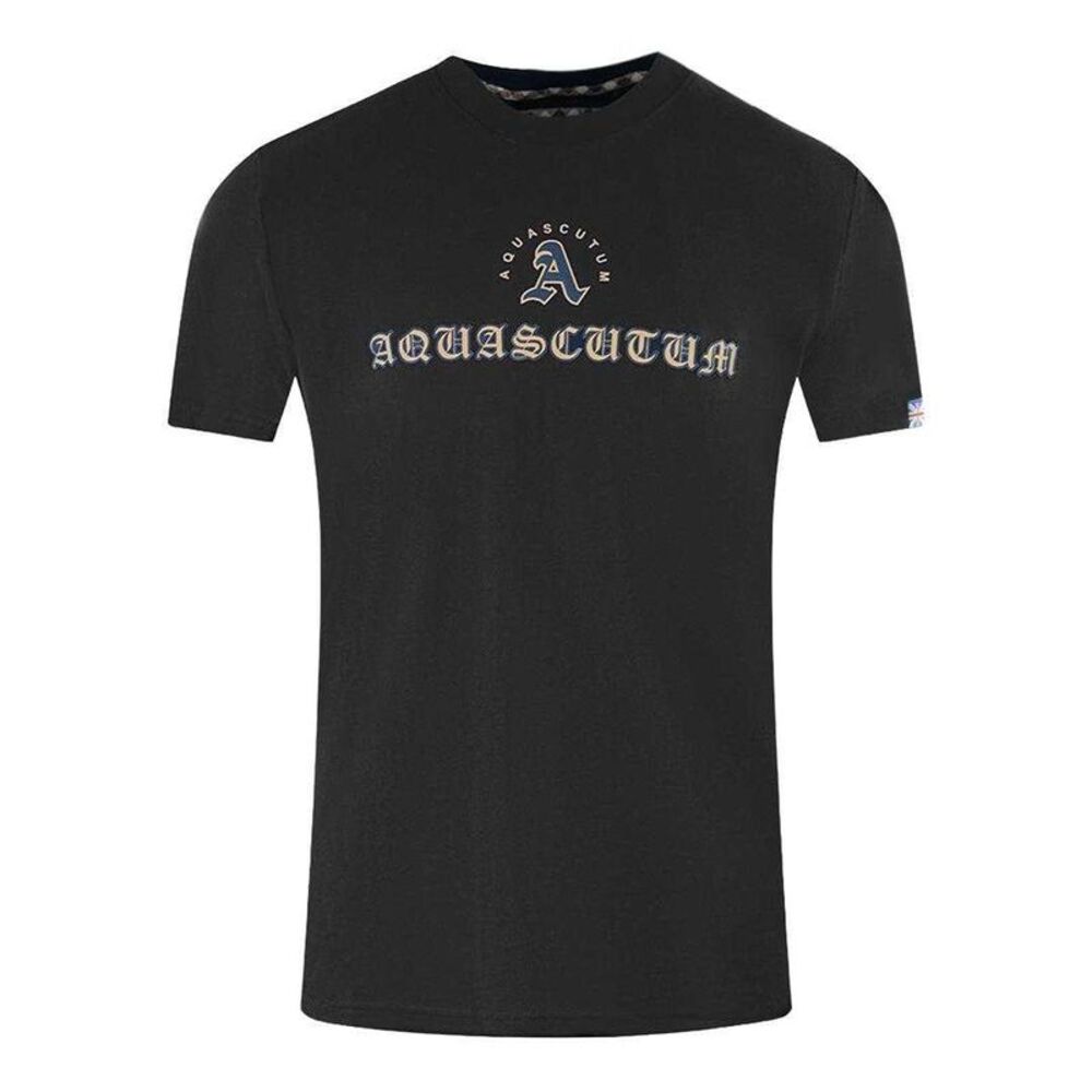 Aquascutum Unisex Adult Script Logo T-Shirt / Black